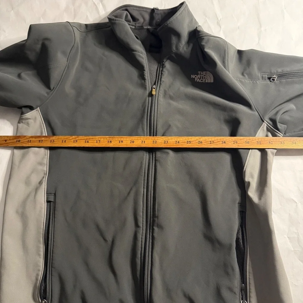 The North Face Apex Softshell Jacket Mens Full‎ Zip Gray Windbreaker Outerwear L